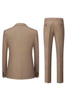 Laden Sie das Bild in den Galerie-Viewer, Marineblauer 2-teiliger formeller Herrenanzug mit Nadelstreifen Revers