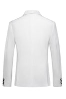 Laden Sie das Bild in den Galerie-Viewer, Weiße zweireihige 2-teilige Herrenanzüge mit Revers