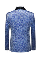 Laden Sie das Bild in den Galerie-Viewer, Hellblaues Revers Jacquard 3-teilige Ballanzüge für Herren