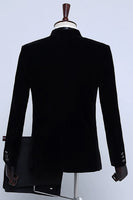 Laden Sie das Bild in den Galerie-Viewer, Schwarzer Samt Herren Blazer für Party