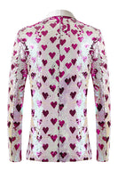 Laden Sie das Bild in den Galerie-Viewer, Rosa Pailletten Schal Revers Herren Blazer