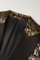 Laden Sie das Bild in den Galerie-Viewer, Goldene Pailletten Herren Blazer