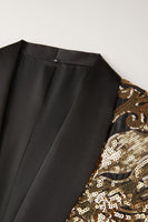 Laden Sie das Bild in den Galerie-Viewer, Goldener blumenförmiger Pailletten Blazer für Herren