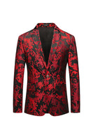 Laden Sie das Bild in den Galerie-Viewer, Rot gekerbter Revers Jacquard Ballblazer
