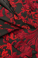Laden Sie das Bild in den Galerie-Viewer, Rot gekerbter Revers Jacquard Ballblazer