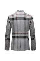 Laden Sie das Bild in den Galerie-Viewer, Grau gestreiftes gekerbtes Revers Herren 3 Stück Anzüge