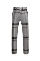 Laden Sie das Bild in den Galerie-Viewer, Grau gestreiftes gekerbtes Revers Herren 3 Stück Anzüge