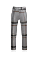 Laden Sie das Bild in den Galerie-Viewer, Grau gestreiftes gekerbtes Revers Herren 3 Stück Anzüge