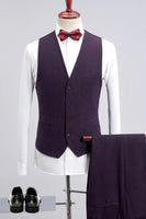 Laden Sie das Bild in den Galerie-Viewer, Lila 3-teilige Herren Anzüge