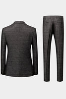 Laden Sie das Bild in den Galerie-Viewer, Schwarze 3-teilige Hochzeitsanzüge Smoking