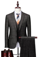 Laden Sie das Bild in den Galerie-Viewer, Schwarze 3-teilige Hochzeitsanzüge Smoking