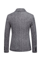 Laden Sie das Bild in den Galerie-Viewer, Khaki Tweed Ein Knopf Kerbiertes Revers Herren Blazer