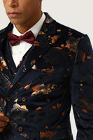 Laden Sie das Bild in den Galerie-Viewer, Schwarz gekerbtes Revers Doppelreihige Herren Ballanzüge