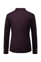 Laden Sie das Bild in den Galerie-Viewer, Marineblauer Stehkragen Einreihiger Herrenblazer