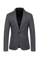 Laden Sie das Bild in den Galerie-Viewer, Khaki Plaid Ein Knopf Herren Blazer
