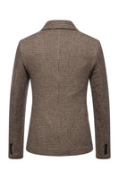 Laden Sie das Bild in den Galerie-Viewer, Khaki Plaid Ein Knopf Herren Blazer