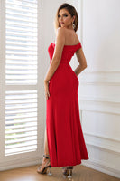 Laden Sie das Bild in den Galerie-Viewer, Scheide Eine Schulter Schwarzes Ferien Party Kleid mit Schlitz