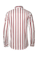 Laden Sie das Bild in den Galerie-Viewer, Schwarz rot gestreiftes Übergröße Herren Langarmshirt