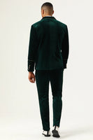 Laden Sie das Bild in den Galerie-Viewer, Dunkelgrüner Samt 2-teilige Herren Ballanzüge