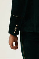 Laden Sie das Bild in den Galerie-Viewer, Dunkelgrüner Samt 2-teilige Herren Ballanzüge