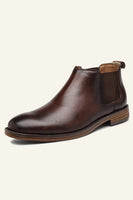 Laden Sie das Bild in den Galerie-Viewer, Runde Zehe Hohe Spitze Casual Britisches Vintage-Leder Herrenschuh