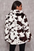 Laden Sie das Bild in den Galerie-Viewer, Weiße Kuh Muster Midi Kunstfell Fell Shearling Mantel