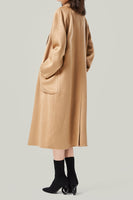 Laden Sie das Bild in den Galerie-Viewer, Schwarzer Ansteckhalsausschnitt Gewand aus Wolle mit Taschen