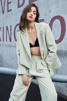 Laden Sie das Bild in den Galerie-Viewer, Schwarzer asymmetrischer übergroß Ballblazer für Damen