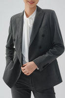 Laden Sie das Bild in den Galerie-Viewer, Schwarz gestreifter zweireihiger Damen Party Blazer