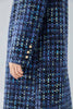 Laden Sie das Bild in den Galerie-Viewer, Blauer Tweed karierter langer langer Damenmantel