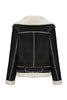Laden Sie das Bild in den Galerie-Viewer, Schwarze Fleece PU Jacke mit verkürzter taillierter Passform für Damen