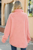 Laden Sie das Bild in den Galerie-Viewer, Rosafarbener Midi Mantel aus Fleece mit Knöpfen