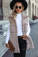 Laden Sie das Bild in den Galerie-Viewer, Schwarze Fleece Button-Down Weste