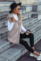 Laden Sie das Bild in den Galerie-Viewer, Schwarze Fleece Button-Down Weste