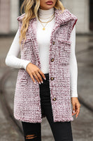 Laden Sie das Bild in den Galerie-Viewer, Schwarze Fleece Button-Down Weste