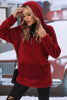 Laden Sie das Bild in den Galerie-Viewer, Rotes Fleece Sweatshirt mit Kapuze und Fronttasche
