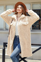 Laden Sie das Bild in den Galerie-Viewer, Kamel Fleece Midi-Mantel mit Knöpfen