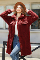 Laden Sie das Bild in den Galerie-Viewer, Kamel Fleece Midi-Mantel mit Knöpfen