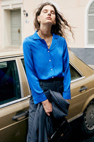 Laden Sie das Bild in den Galerie-Viewer, Elfenbein Seide Knopf Damen Bluse