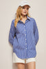 Laden Sie das Bild in den Galerie-Viewer, Blaues Oversized Damen Popeline Hemd