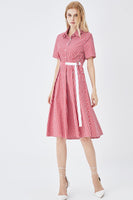 Laden Sie das Bild in den Galerie-Viewer, Schwarz Kurzärmel Knopf Sommer Shirt Kleid