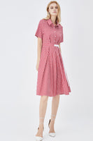 Laden Sie das Bild in den Galerie-Viewer, Schwarz Kurzärmel Knopf Sommer Shirt Kleid