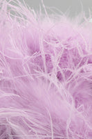 Laden Sie das Bild in den Galerie-Viewer, Lila Bodycon Eine Schulter Pailletten Patchwork Abiballkleid mit Feder