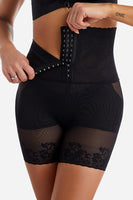 Laden Sie das Bild in den Galerie-Viewer, Aprikose Hohe Taille Korsett Lifting Korsett Spitze Atmungsaktive Shapewear