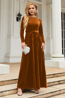 Laden Sie das Bild in den Galerie-Viewer, A-Linie Juwelen Hals schwarzes Samt Weihnachtsparty Kleid