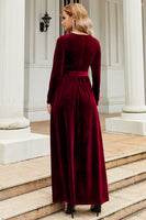 Laden Sie das Bild in den Galerie-Viewer, A-Linie Juwelen Hals schwarzes Samt Weihnachtsparty Kleid