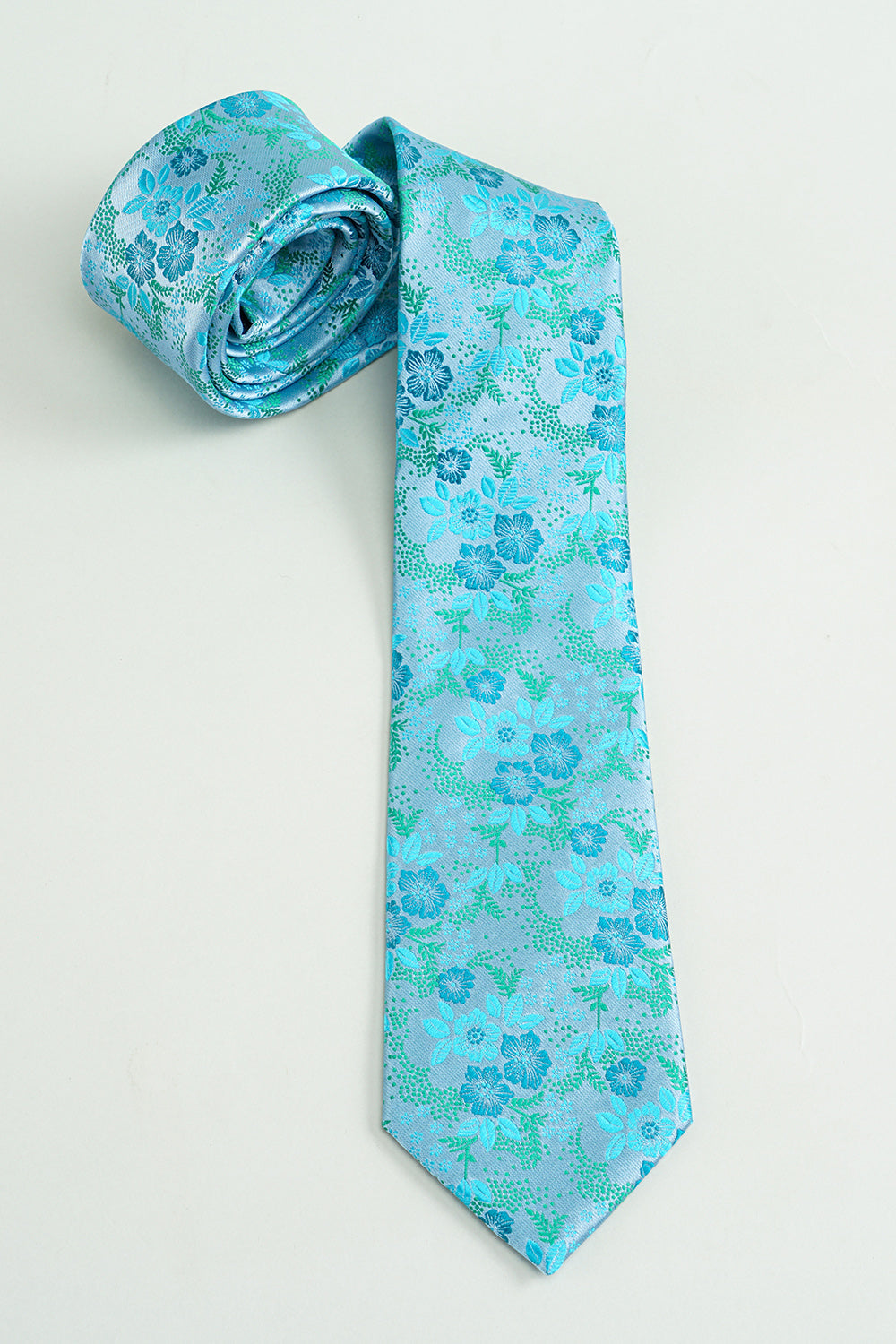Blauer Jacquard Satin Formal Krawatte