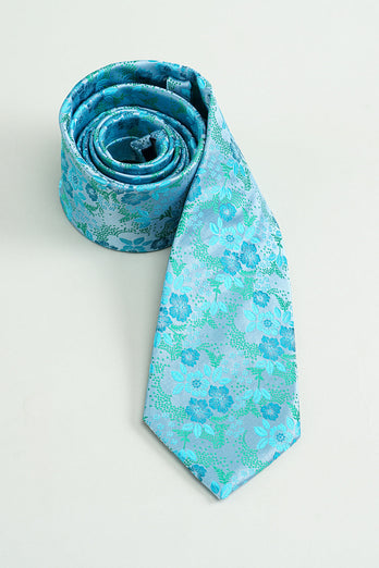 Blauer Jacquard Satin Formal Krawatte