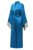 Laden Sie das Bild in den Galerie-Viewer, Blaue Bridesamaid Robe mit Spitze