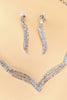 Laden Sie das Bild in den Galerie-Viewer, Silber Kristall Halskette Ohrringe Schmuck Set